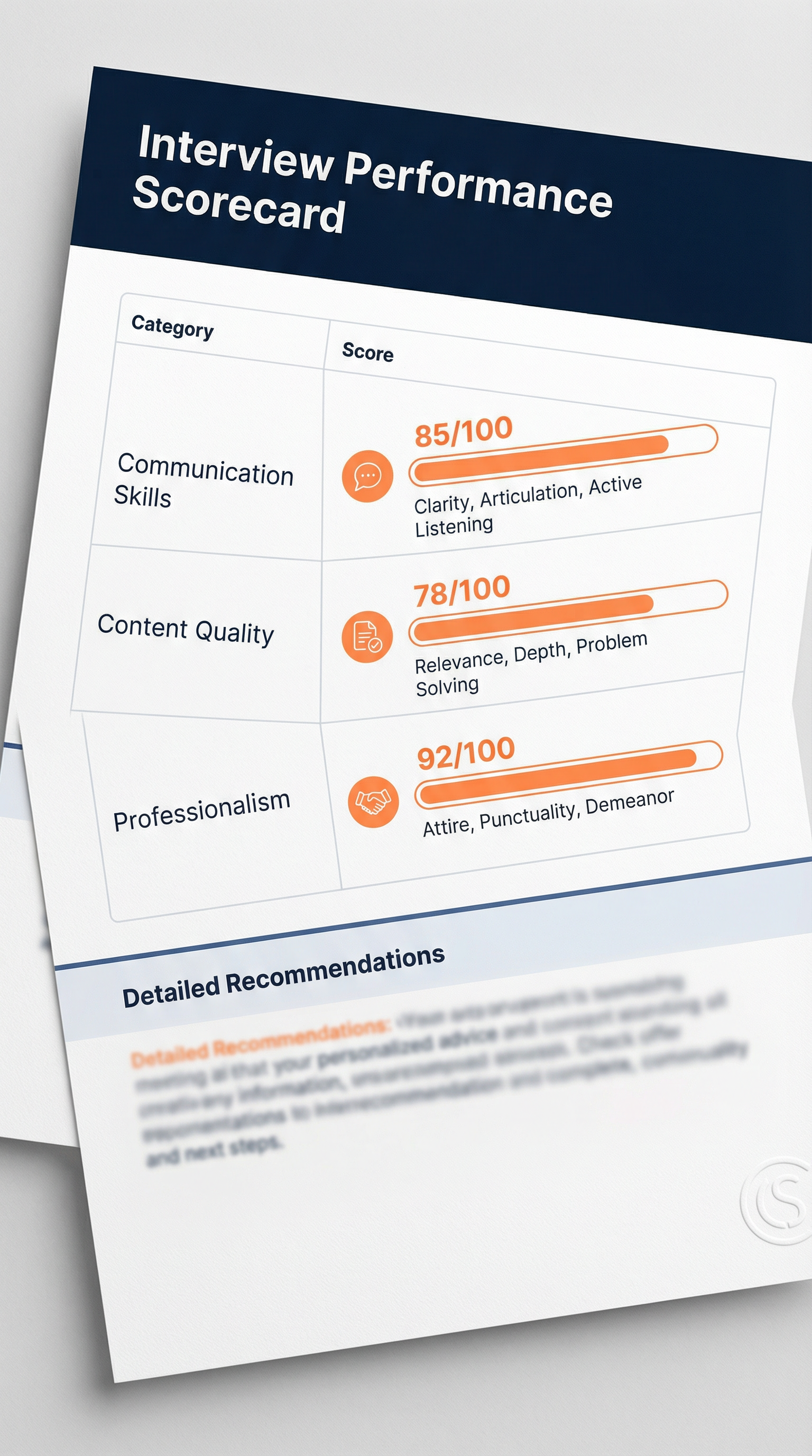 Interview Performance Scorecard Preview